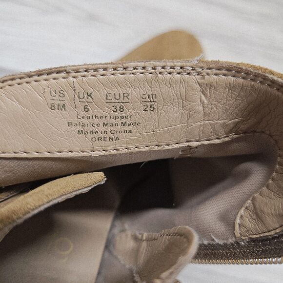 Franco Sarto Womens Brown Suede Chunky Boots Size 8 Booties Buckles Heel - Picture 8 of 10